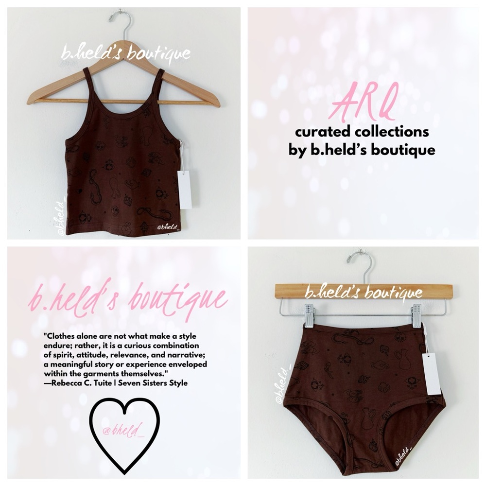 🤎🐍🐚 ARQ Charms Brown Crop Tank & HR Undies Bundle Size XXS Brand New NWT - Picture 16 of 16